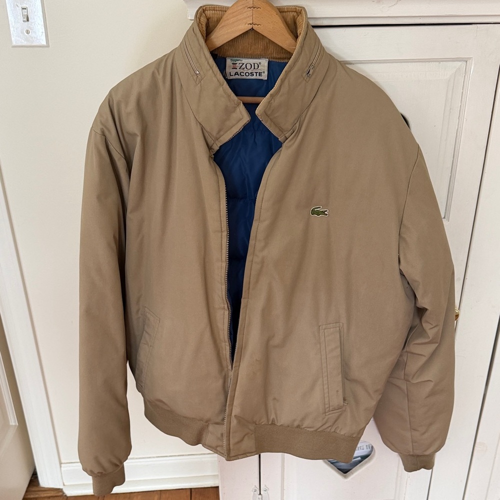 Lacoste Khaki Bomber Jacket with Navy Lining